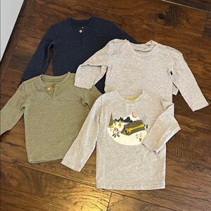 Kids Long Sleeve Shirt Set - Gray, Green, Navy